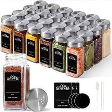 12/24-Piece Salt & Pepper Shaker Set With Adjustable Vent Holes - Stainless Steel Spice Dispenser - Suitable For Table Salt, Black Pepper, And White Pepper - Multicolor - View 8