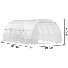 15x7x7ft & 20x10x7ft Walk-In Tunnel Greenhouse, Portable Plant Hot House With Galvanized Steel Hoops, Top Beam, Diagonal Poles, Zippered Door & Roll-Up Windows, White - 20 x 10 x 7 英尺 - 查看 10