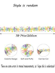 1 pieza Guirnalda de huevos de Pascua de 2 metros con borlas, decoración con borlas metálicas adecuada para Pascua, primavera, boda, fiesta de Año Nuevo y decoración interior/exterior - Multicolor - Ver 2