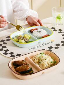 CRAYON SHINCHAN Crayon Shin-Chan Creative Divided Plate, Breakfast Plate, Separates Fruit, Salad, Noodles, Heat-Resistant Tray, Household Kitchen Utensils, Valentine's Day, Birthday Gift - Multicolor - View 3