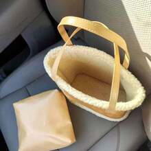 新款秋冬毛绒手提包，大容量女士手提包，绒面羊皮毛单肩包