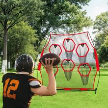 8 X 8 Ft Football Trainer Throwing Net, Training Throwing Target Practice Net With 6 Target Pockets, Knotless Net Includes Straps And Portable Carry Case, Improve QB Throwing Accuracy, Red - 8*8 Ft 6-hole Red - View 9