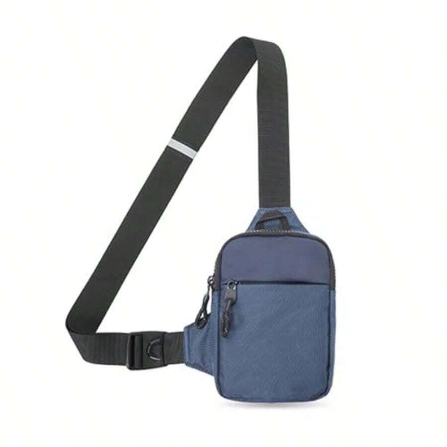 bicicleta para hacer ejercicioCXJYSD Mini Bolso Cruzado En El PechoPara Hombre Y Mujer Con Bolsillos Dobles Riñonera Impermeable Con Manos Libres Adecuado Para Deportes Al Aire Libre Correr Y Viajar Azul marino-01 - Azul marino01 - Ver 1