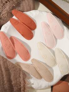 10pcs/Set Baby Hair Clips, Fashion Accessories, Stylish Design, Beautiful Styling Combination - Coral Orange - View 5