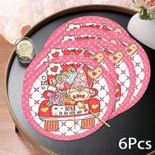 2pcs/4pcs/6pcs Heart-Shaped Silicone Placemats, Valentine's Day Style Pattern, Holiday Gift, Seasonal Decor, Suitable For Dining Table, Coffee Bar, Washable, Home Decor, Coasters, Drain Mats, Kitchen Table Mats, Indoor/Outdoor Party Decorations, Ideal Gift - Multicolor - View 6