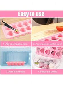 1pc Heart-Shaped Silicone Tray, Mold, For Beverage, Love-Shaped Mold, Chocolate, Candy Making Mold And Tray Back To School - 彩色 - 查看 9