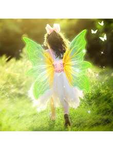 Alas de Hadas Eléctricas para Niñas, Alas de Mariposas Electricas para Mujer, Ala Brillantes con Luces LED, Adecuado para Cosplay, Cumpleaños, Disfraces de Fiesta, Halloween y Navidad,40853714 - Champán - Ver 2