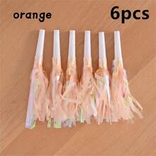 6个彩色流苏龙形哨子 - 浅粉色、紫色、蓝色和绿色流苏，闪亮设计 | 非常适合生日派对、婚礼、摇滚主题活动和节日聚会 - 理想的派对装饰品和氛围营造者 - 彩色 - 查看 9