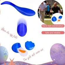 2/4件套复活节彩蛋勺子接力赛套装，包含蛋黄 - 户外草坪接力赛游戏，适合家庭聚会、生日派对、复活节彩蛋寻宝、单身派对等场合。 - 彩色 - 查看 2