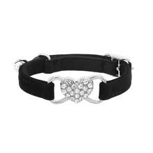 1pc Luxury Plush & Satin Cat Collar With Sparkling Heart Diamond And Bell - Soft Pet Collar Suitable For Weddings, Parties, And Everyday Wear - Multicolor - View 8