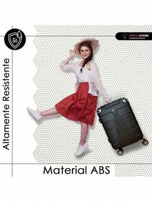 Nueva, Maleta Viaje en Cabina, Evita Filas, Ahorra tiempo, Maleta, Viajes Vacaciones,  Ligereza, Diseño Moderno, Equilibrio, Perfecto, Full Color,  Ideal, Equipaje Gratis, Suave,  Reforzada, Alta Resistencia, Comodidad, Tonos llamativos, Juvenil, Movilidad, Varios Colores, , Tamaño Estándar, Silencioso, Adaptable, Avion, Azul, Rosa, Negro, Plateado, Lila, Menta, Colores, Kit, Importante, Profesional, Perfecta - Negro - Ver 9