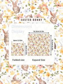 20pcs/Pack Easter Bunny Spring Theme Disposable Paper Napkins, 3-Ply Thickened Watercolor Printed Tissue Paper, Easter Egg Hunt Birthday Party Decor, Rabbit Theme Tableware, Towels - Multicolor - View 8