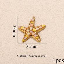 1/5pcs Stainless Steel Fashion Charms Butterfly, Starfish, Star, Flower, Coral Pendants DIY Necklace & Earring Jewelry Making Suitable For Everyday Wear - Pendants - View 16