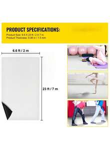 Dance Floor  6.6x23ft Dance Floor Roll  0.06in Thick PVC Vinyl Dance Floor  Black White Reversible Portable Dance Floor  Non-Slip Dance Flooring  Ballet Dance Floor For Jazz  Pop  Lyrical Style - 白色 - 查看 7