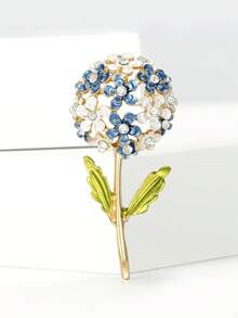 1 件金属花胸针，带彩色水钻装饰，女士发夹，适合情人节日常佩戴 - 花 - 查看 22