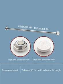 可调节窗帘杆支架 - 无需钻孔、无需钉子安装，节省空间设计，适用于浴室和厨房收纳 - 彩色 - 查看 8