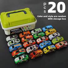 Children's Alloy Car, Tin Car/Alloy Car, Inertial Car Model (Random Packaging Box/Car Style) Packaging Box Racing Car Model Toy Car Set, Mini Simulation Container Car Model Suitable As A Gift For 3-9 Year Old Boys - Multicolor - View 13