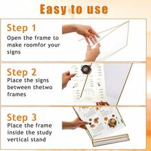 6pcs Acrylic Display Stand 6x8 Inch, Double-Sided Gold Photo Frame, Gold Vertical Table Number Card Holder Stand, Wedding Office Restaurant Party Table Card Menu Display Rack - Gold - View 7