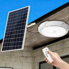 Solar LED Ceiling Light/Pendant Light, Dimmable Solar Yard Light With Remote Control, Suitable For Indoor Use, Entryway, Hallway, Garden And Other Emergency Lighting Commercial Spaces - White Light - View 2