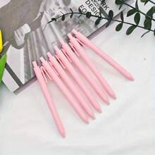 Pieces/Set Colorful Ballpoint Pens Simple Office Writing Pens Solid Color Press Type Pens 1.0mm Black Core Suitable Daily Office Practical Stationery - Hồng - Xem 13