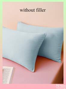 1 vỏ gối màu xanh nhạt, bộ đồ giường ngủ, đồ dệt gia dụng mềm mại và thoải mái, thân thiện với da, có nhiều màu sắc để lựa chọn, phù hợp cho ký túc xá nam và nữ, trang trí nhà cửa đơn giản và thời trang, bộ đồ giường ngủ mềm mại và thoải mái, có thể giặt máy (không kèm ruột gối). - Màu xanh nhạt - Xem 5