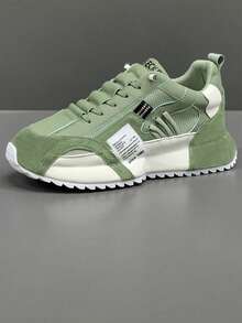 男士透气网眼厚底运动鞋，休闲增高运动鞋