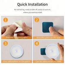 2pcs/1pc Motion Sensor Night Light, Rechargeable Sensor Lamp With Warm White And Cool White Light Options, Suitable For Living Room, Study, Bedroom And Home Decor - Human Body Sensor Night Light - View 9