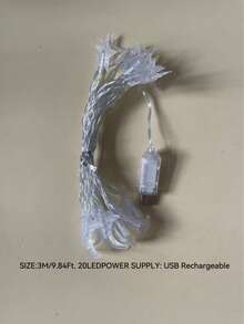 1串3/6/10米/20/40/80颗LED星月灯串，USB供电，适用于卧室、客厅、派对、婚礼、家居、节日派对用品、派对装饰、节日装饰 - USB星月 - 查看 14