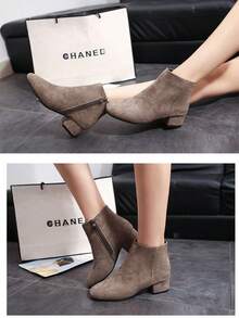 Casual Side Zipper Office - Brown - View 4