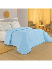 Hypoallergenic Single Duvet, Double-Sided, 100% Cotton, 200 Thread Count - 藍色 - 查看 3