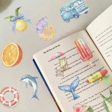 50pcs Summer Life Stickers, Creative Graffiti Stickers, Office Supplies, Mobile Phone & Computer Stickers, Waterproof, Durable, Cool Stickers - Multicolor - View 5