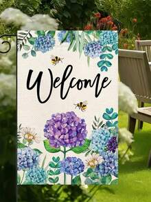 One Hydrangea Garden Flag, Measuring 12 X 18.50 Inches. Featuring A Welcoming Spring Floral Pattern, Made Of Durable Double-Sided Linen, This Outdoor Decoration Requires No Electricity And Is Perfect For Patio And Garden Decor (Flag Included). - 彩色 - 查看 15