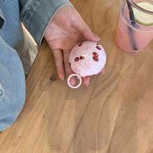 Minimalist Pink Bowknot Cherry Hanging Loop Earphone Case Compatible With Huawei Freebuds 7i, Freebuds 2, Freebuds SE3, Freebuds 5i, Buds Pro 3, Cute Korean Style Earphone Case - Pink - View 7