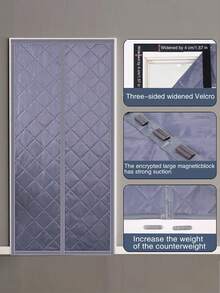 1 pieza Cortina aislante térmica para decoración del hogar, cortina de puerta de otoño/invierno, cálida y a prueba de viento, con divisor de puerta magnético y silencioso - Multicolor - Ver 1