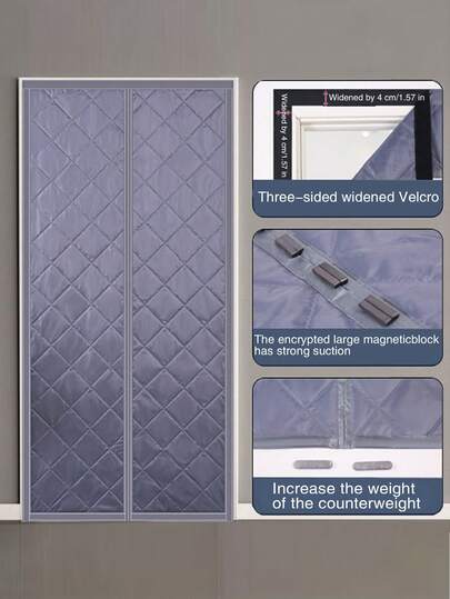 1件装家居装饰隔热门帘，秋冬季门帘，保暖防风，带磁性静音中间隔帘