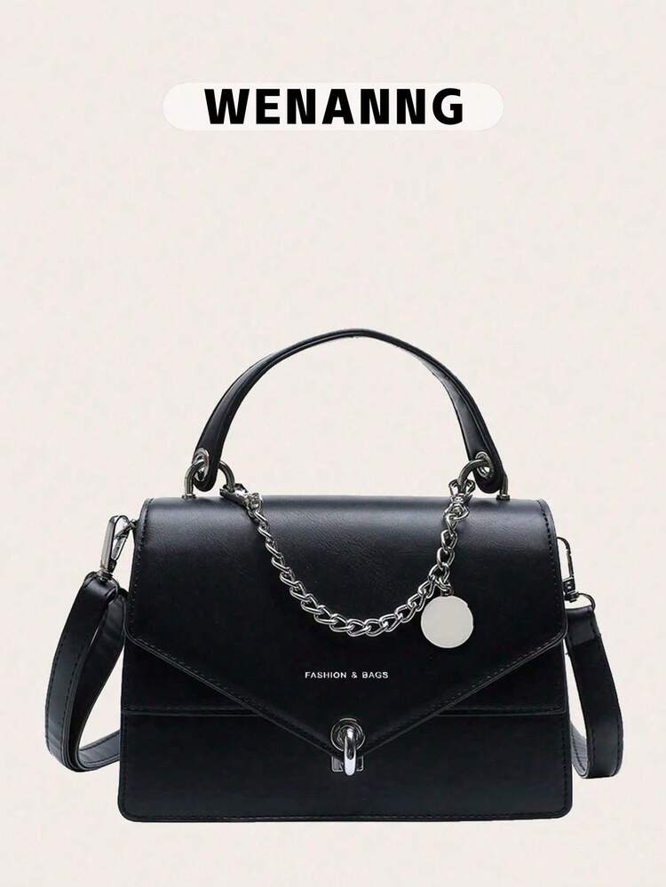 Casual Men's Bag Shoulder Crossbody Bag Leather Business Simple Fashion Casual Cowhide Straddle Backpack Mini Metal Decor Flap Satchel Bag