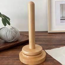 1pc Wooden Yarn Holder, Desktop Yarn Bobbin Rack, Minimalist Style Yarn Bobbin Storage Rack, Rotating Wooden Winding Device, Complete Set Of Weaving Accessories, Classic Wooden Yarn Holder With Rotating Mechanism, Weaving & Embroidery Supplies, Craft Sewing Items - Multicolor - View 6