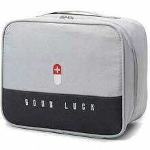 Premium Portable Multifunctional Storage Bag, Lightweight Oxford Cloth Handheld Organizer With Multi-Pocket Compartments,Large Capacity Space-Saving Pouch For Cosmetics, Jewelry, Medicine – Ideal For Home, Travel, Car & On-The-Go Use - 灰色 - 查看 1