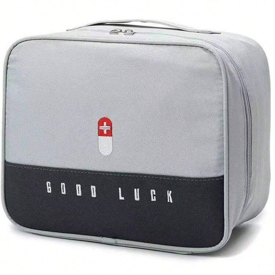 Premium Portable Multifunctional Storage Bag, Lightweight Oxford Cloth Handheld Organizer With Multi-Pocket Compartments,Large Capacity Space-Saving Pouch For Cosmetics, Jewelry, Medicine – Ideal For Home, Travel, Car & On-The-Go Use - 灰色 - 查看 1