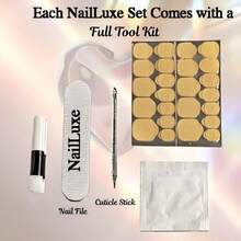 NailLuxe 10 PCS Handmade Square Press-On Nails | Orange-White Pearl Ruffle Sweet Style With Orange & White Bases, Pearl & 3D Ruffle Embellishments - 白色 - 查看 4