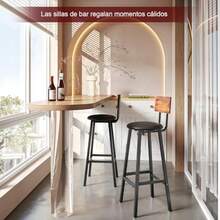 Sillas para la sala de estarSimple Wisdom Bancos para Barrauego de 2 Taburetes de Bar Bancos para Barra de Cocina de Madera de ierro ntage Silla a 96  para Bar Cocina Restaurante Banco o con Tapizado de PU. NegroLiving Room Chairs - NegroRetro - Ver 3