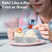 Bộ 100 cốc giấy nướng bánh cupcake màu trắng, chống dính, dùng cho tiệc tùng, đám cưới, sinh nhật, Giáng sinh. - trắng tinh khiết - Xem 3