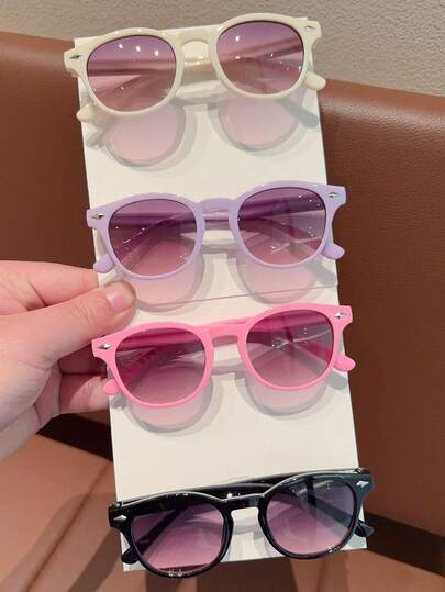 2026 Nuevas gafas clásicas de colores mixtos para niños y niñas, con diseño irregular cuadrado, regalo de vuelta al colegio, solo tarjeta, sin envío