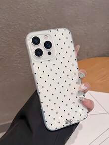 1个可爱波点UV印花白色IMD手机壳，柔软TPU保护套，兼容，情人节、生日、圣诞节、万圣节礼物，送给男友、家人和朋友 - 小波點 - 查看 2