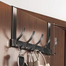 1pcs 18cm High Over Door Hanger With Hooks, Easy To Install, No Drilling Required, Hanging Metal Over Door Hanger For Hats, Keys, Home Space Saving Storage, Suitable For Entryway, Bathroom, Bedroom, Home, Dormitory, His Comments, Hanging His Bag, Hanger, Interest, Relationship, Wall Shelf, Wall Hanger, Adhesive, Door Hook, Wall Sticker, Comments - Multicolor - View 12