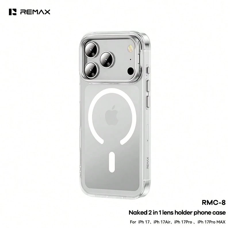 REMAX Naked RMC-8 Is An Ultra-Slim 2-In-1 Lens Holder Case Compatible With IPhone 16/17 Series, Offering Bare-Hand Feel Protection And Making A Stylish Ramadan Gift Choice.