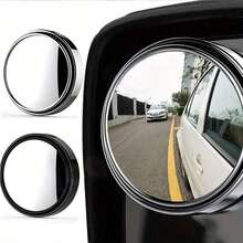 2pcs Compact High-Definition Glass 360 Degree Rotatable Car Rearview Blind Spot Assist Backup Mirror - Reflector - View 2
