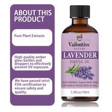 Vailonliss Aceite esencial de lavanda | Aroma calmante para relajación, aromaterapia y masaje - Lavanda - Ver 7