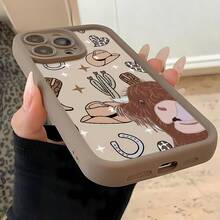 Estuche para teléfono con temática occidental de Highland Cow Compatible con estuches para teléfonos   17  16 Pro Max  15 Pro Max  13 y  12 Hecho de material de TPU que brinda protección contra golpes y caídas Un gran regalo para familiares, amigos, seres queridos, novios / novias y para aniversarios y días festivos - Marrón - Ver 4