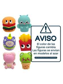 6 Sacapuntas Kawaii Cute Figuras Surtidas Saca Puntas Escolar Oficina Utiles Escolares Figura Hamburguesa Helado Animales Tierno de Goma Sacar Punta Lapices Colores Lapiz Maquillaje,40849284 - Multicolor - Ver 2